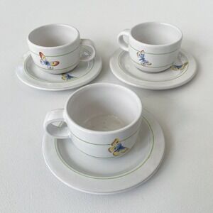 Vintage ICS Maioliche d italia‎ Ceramic Butterfly Tea Cup Set